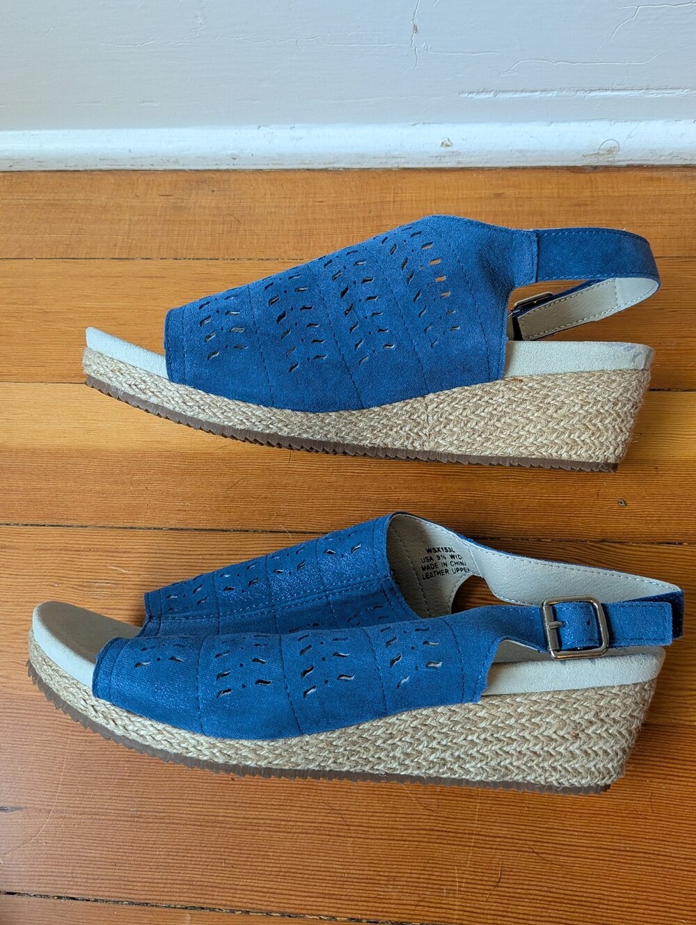 Propel Blue Open-Toe Slingback Espadrille Sandals 9.5